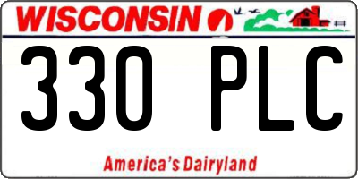 WI license plate 330PLC
