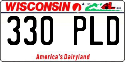 WI license plate 330PLD