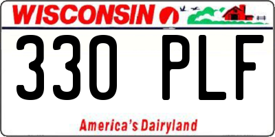 WI license plate 330PLF