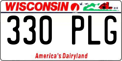 WI license plate 330PLG