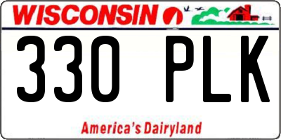 WI license plate 330PLK