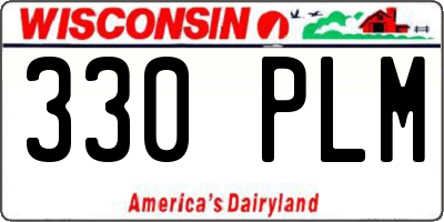 WI license plate 330PLM