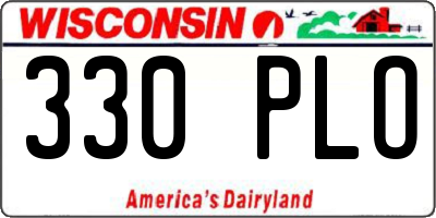 WI license plate 330PLO