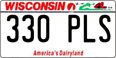 WI license plate 330PLS