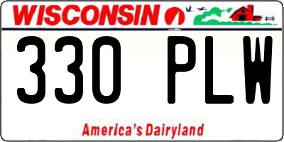 WI license plate 330PLW