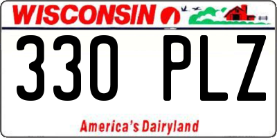 WI license plate 330PLZ
