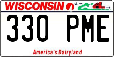 WI license plate 330PME