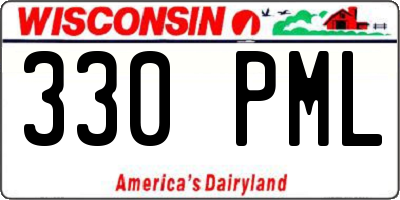 WI license plate 330PML