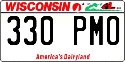 WI license plate 330PMO