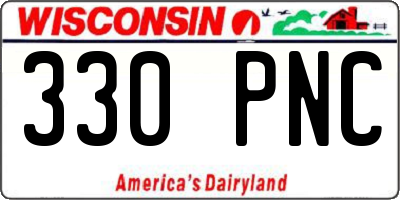 WI license plate 330PNC