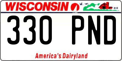 WI license plate 330PND