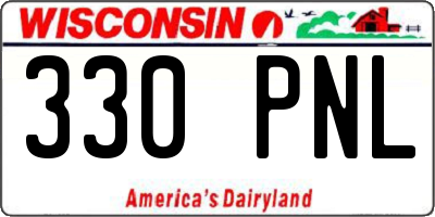 WI license plate 330PNL