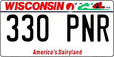 WI license plate 330PNR