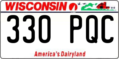 WI license plate 330PQC