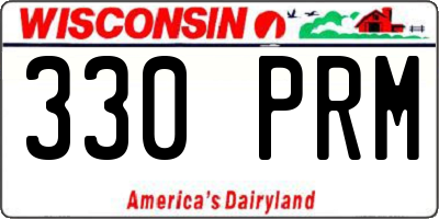 WI license plate 330PRM