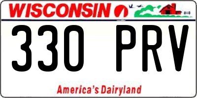 WI license plate 330PRV