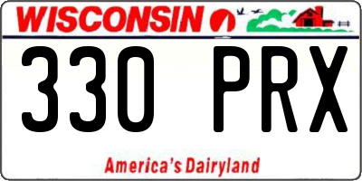 WI license plate 330PRX