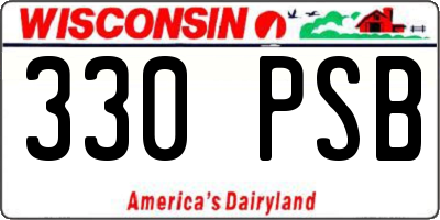 WI license plate 330PSB