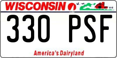 WI license plate 330PSF
