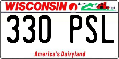 WI license plate 330PSL