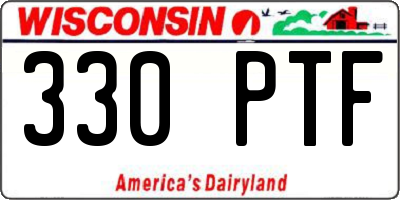 WI license plate 330PTF