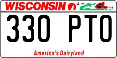 WI license plate 330PTO