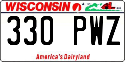 WI license plate 330PWZ
