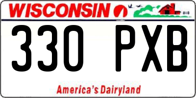 WI license plate 330PXB