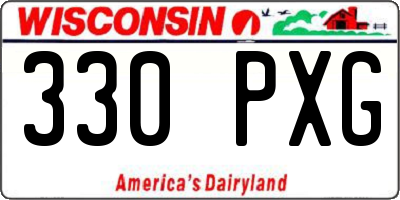 WI license plate 330PXG