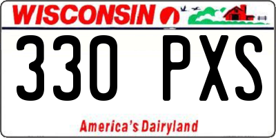 WI license plate 330PXS