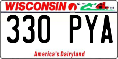 WI license plate 330PYA