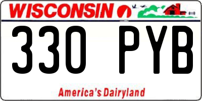 WI license plate 330PYB