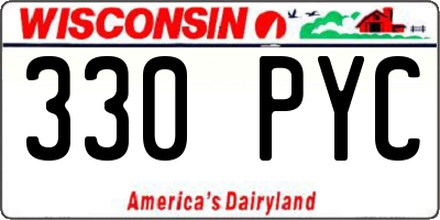WI license plate 330PYC