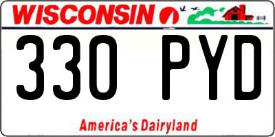 WI license plate 330PYD