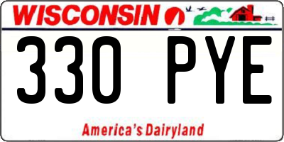 WI license plate 330PYE