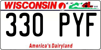 WI license plate 330PYF