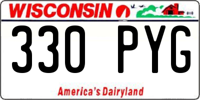 WI license plate 330PYG