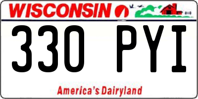 WI license plate 330PYI