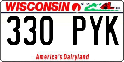 WI license plate 330PYK