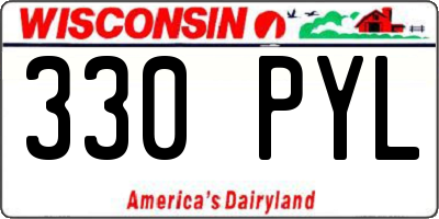 WI license plate 330PYL