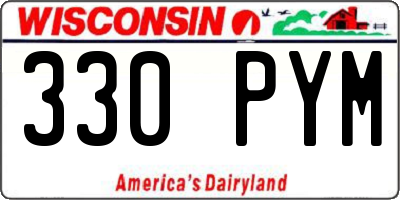 WI license plate 330PYM