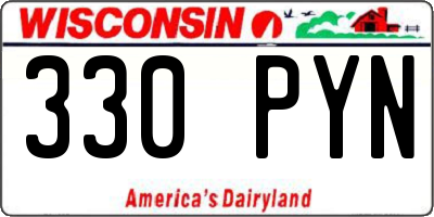 WI license plate 330PYN