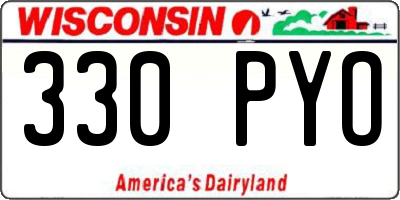 WI license plate 330PYO