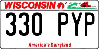 WI license plate 330PYP