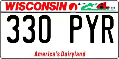 WI license plate 330PYR