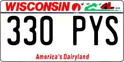 WI license plate 330PYS