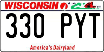 WI license plate 330PYT
