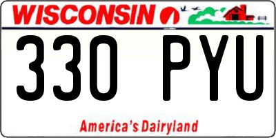 WI license plate 330PYU