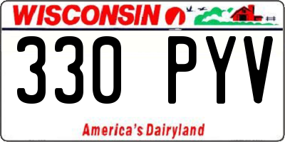 WI license plate 330PYV