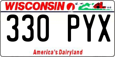 WI license plate 330PYX
